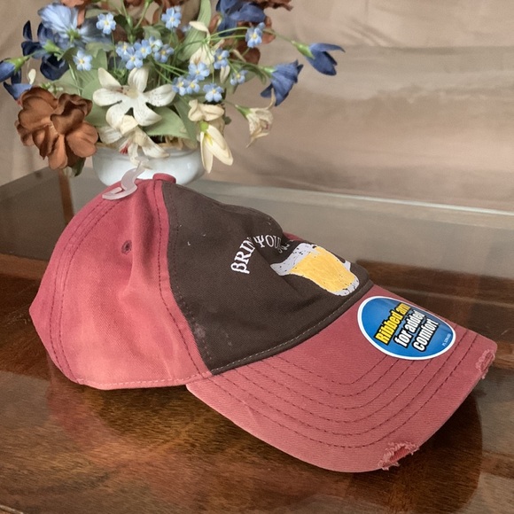 Bring Your Own Beer Baseball Cap No Clue U Vintage Sticker Mark Visor Sun Faded - Picture 7 of 12